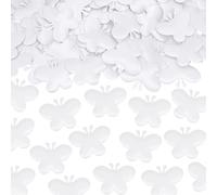 ONLYKXY 200pcs Sponge Petals Confetti Butterfly Flower Glitter Table Decor for Wedding Birthday Mother's Valentine's Thanks Giving Day Theme Party Scatter Ponge Petal Bless Confetti (White)