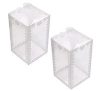 ONLYKXY 25pcs Clear Wedding Candy Boxes Plastic Gift Wrap Boxes for Party Favors Wedding Bridal Shower Macaroon Holiday Dinner Birthday Party Decorative Box (7x7x12cm/2.75x2.75x4.72inch)