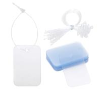 ONLYKXY 30pcs Plastic Blank Gift Tags Rectangle Clothing Tags with String Small Price Name Brand Shipping Label for Pricing Luggage Plant Jewelry Craft Yard Sale Garage Marking Hang Tags (Translucent)