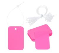 ONLYKXY 30pcs Plastic Blank Gift Tags Rectangle Clothing Tags with String Small Price Name Brand Shipping Label for Pricing Luggage Plant Jewelry Craft Yard Sale Garage Marking Hang Tags (Pink)