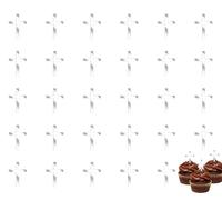 ONLYKXY 30pcs Silver Cross Cake Side Decor Reusable Mirror Acrylic Cupcake Topper Glitter Pick for Theme Party Craft DIY,Bless,Wedding,Bridal Shower,Christmas,Hallowmas,Birthday Baptism (1.37x2inch)