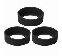 ONLYKXY 3pcs 6cm Silicon Protective Cup Mat Sleeve Heat-Resistant Bottle Holder Rubber Coaster Tumblers Protector Base Pad Non-Slip Bottom Cover Ring Accessories for Thermos Cup (Black)