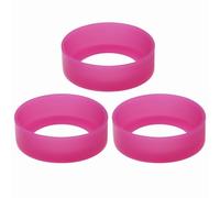 ONLYKXY 3pcs 6cm Silicon Protective Cup Mat Sleeve Heat-Resistant Bottle Holder Rubber Coaster Tumblers Protector Base Pad Non-Slip Bottom Cover Ring Accessories for Thermos Cup (Rose Pink)