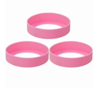 ONLYKXY 3pcs 7.5cm Silicon Protective Cup Mat Sleeve Heat-Resistant Bottle Holder Rubber Coaster Tumblers Protector Base Pad Non-Slip Bottom Cover Ring Accessories for Thermos Cup (Pink)