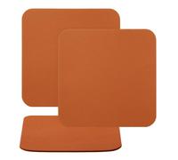 ONLYKXY 3pcs Leather Bar Coaster Modern Cup Drink Mat Plate Creative Rug Mug Pad for Outdoor Table Cold Hot Drink Coffee Tea Kitchen Decor House Warming,Square 9cm/3.54inch (Orange)