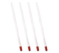 ONLYKXY 4 Pieces 17 Cm Nail Cuticle Pusher, Rubber End and Plastic Handle, Red