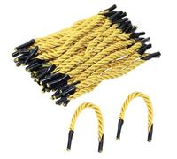 ONLYKXY 50pcs Solid Braided Twisted Handle Rope with Plastic Ends for Bag Box,3 Satins Xmas Shiny Reusable Decorative Replacement Carrying Portable Thread Cord Trim String (5inch)