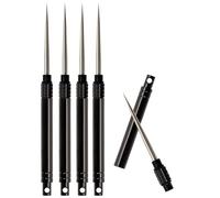 ONLYKXY 5pcs Portable Stainless steel Toothpicks Black Pocket Toothpick Holder Reusable Metal Fruit Stick Cocktail Picks for Outdoor Picnic Camping Tooth Cleaning Multifunction Toothpick