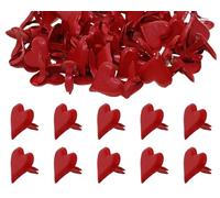 ONLYKXY 60pcs Heart Shape Fancy Brads for Paper Craft,Metal Fasteners Split Pins Small Brads for Photo Cards Home Office School Project Scrapbooking Album Dolls Decoration DIY Art,0.43inch (Red)