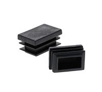 ONLYKXY Nylon Plastic Rectangle Snap in Type Locking Furniture Tube Hole Plugs Button Protective Cover Cap Head Color Black (20 x 30 mm)