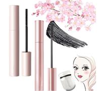 Onlymay Mascara, Onlymay Waterproof Mascara, 3D Curling Eyelash Iron Mascara, Long-Lasting Waterproof & Smudge-Proof, Embrace the Allure of Long, Thick Lashes (Black+Eyelash Primer)