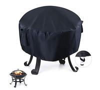 Onlyme Fire Pit Cover Round - 22 inch Waterproof Fire Bowl Cover for Outdoor Patio Firepit, Anti-UV, Windproof - Black (58x58cm/22x22inch)