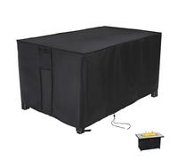 Onlyme Fire Table Cover for Propane Gas FirePit Table, 42 Inch Heavy Duty Waterproof Rectangular Fire Pit Cover, Black (108x62x61cm)