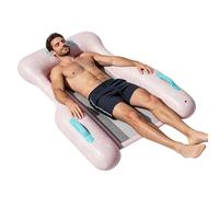 Onlynery Floating Pool Chair - Folding Mesh Base Raft Mat - Three-sided Support Anti-tip Pool Float Lounger | for Adult Men Women Youth Child Tanning Swimming Water Game Summer Beach River Party Pond