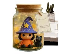 Onlynery Halloween Figurine Decor Jar | Witch Figurine in A Jar Decoration | Halloween Party Table Centerpiece Prop for Bedroom Kitchen Entrance Bathroom Living Room Photography College Dorm