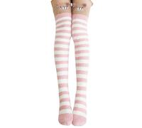 Onlynery Knee High Fuzzy Socks | Cartoon Animal Coral Fleece Striped Extra Long Warm Thick Tall Long Boot Stockings - Leg Warmer Socks for Women for Winter Christmas Party
