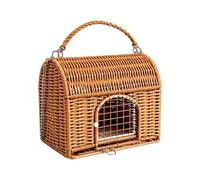 Onlynery Reptile Transport Box for Travel, Carry Handle with Sleeping Nest, Washable Rattan Bearded Dragon, Travel Transport Basket for All Seasons, for Lizards, Leopard Geckos, Spiders, Turtles