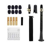 Onlynery Saxophone, Alto Sax, Portable Saxophone With 4 Reeds 8 Pad And Carrying Bag, Black, ABS Material, E♭ Instrument Key