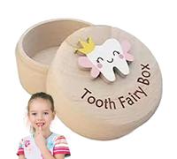 Onlynery Tooth Fairy Box - Wooden Baby Keepsake Box for Tooth,Teeth Container for Baby Shower Birthday Gift, Fairy Gifts, Keepsake Gift for Boy or Girl, Tooth Saver