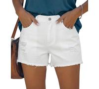 onlypuff Jean Shorts for Women Frayed Cut Off Denim Short High Waisted Ripped Distressed Mid Rise Trendy Summer Outfits