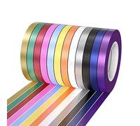 ONLYQIQIU 12 Rolls Curling Ribbons for Gift Wrapping Crafting, 5mm Balloon Ribbon Balloon String for Christmas Wedding Birthday Party Decorations 10m/Roll (Assorted Colors Curling Ribbon)