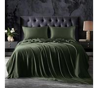 OnlySet 18-24 Inch Extra Deep Pocket California King Size Sheets Set, 100% Viscose Derived from Bamboo Sheets Cal King Size Bed Sheets, 4Pcs Soft Forest Green Cooling Sheets for Hot Sleepers