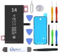 OnlyTech - Premium Replacement Battery for iPhone 14 - Capacity 3279mAh, identical quality (TI Chip) - Kit 15 Tools and Screen Adhesive Included