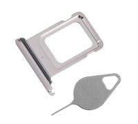 OnlyTech - White Titanium SIM Tray with Replacement Extractor and Gasket for iPhone 15 Pro and 15 Pro Max
