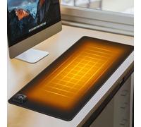 ONLYTOP Heated Desk Pad, 3 Levels Heating, 4 Hours Auto Shut-Off, 31.5 x 13 inch, Black, Faux Leather