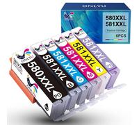 ONLYU PGI-580 CLI-581 XXL Compatible for Canon 580 581 Ink Cartridges for PIXMA TS8150 TS8151 TS8152 TS8250 TS8251 TS8252 TS8350 TS8351 TS8352 TS9150 TS9155(PGBK/Black/Cyan/Magenta/Yellow/Photo Blue)