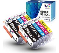 ONLYU PGI-580XXL CLI-581XXL Ink Compatible with PGI-580 CLI-581 Ink Cartridge Compatible with PIXMA TS6150 TS6151 TS6250 TS6251 TS6350 TS6351 TS705 TR7550 TR8550 TS9550 TS9551C (10 Pack)