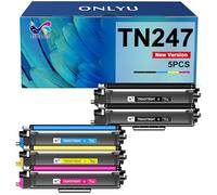 ONLYU TN247 Compatible for Brother TN-243CMYK 4 Colour Toner Cartridge Multipack for DCP-L3550CDW, HL-L3210CW, HL-L3230CDW, MFC-L3710CW, MFC-L3770CDW (5 Pack)