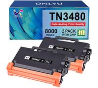 ONLYU TN3480 TN-3480 Compatible for Brother HL-L5100DN MFC-L5750DW Toner | TN3480 TN3430 TN-3480 TN 3480 MFC-L5700DW HL-L5200DW HL-L5000D HL-L6400DW DCP-L5500DN DCP-L6600DW MFC-L6800DW - Black, 2-Pack
