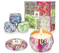Onlywax 4 x 125 Grams Scented Candles, Soy Wax Aromatherapy Candle Gift Set for Women, Rose, Lavender, Vanilla, Lemongrass
