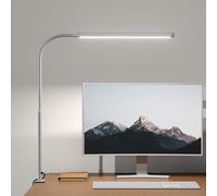 ONLYWIN LED Desk Lamp with Clamp 360° Flexible Gooseneck Architect Desk Light, Reading Light Touch Control 3 Colors & Smooth Dimming, Reading Task Daylight Lamp for Home Office, College Dorm - White