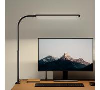 ONLYWIN LED Desk Lamp with Clamp 360° Flexible Gooseneck Architect Desk Light, Reading Light Touch Control 3 Colors & Smooth Dimming, Reading Task Daylight Lamp for Home Office, College Dorm - Black
