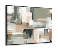 OnlyWow© Canvas With Frame Home Decor Wall Art Decorative Pictures Deco | 80x60 cm Stylish Wallart Paintings Living Room Bedroom Hallway Hall Bed Office Gift Brush strokes - Abstract