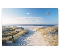 OnlyWow© Dining Table Placemats 18″x12″ / 45x30 cm Wipeable Placemat Small Place Mats 1 piece Non Stick Mat Dinning Matts Anti Slip Dune - Gull - Beach - Sea - Sun