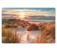 OnlyWow© Place Mats 18″x12″ / 45x30 cm Waterproof Sets Non Stick Wipe Clean Anti Slip Dinner Wipeable Placemats Table Mat Dinning Dune - Plants - Sunset - Beach - Sea