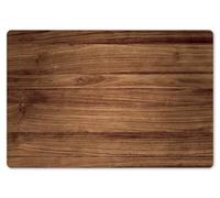 OnlyWow© Place Mats For Table 18″x12″ / Dinning Placemats Large | 45x30 cm - Placemat Plastic Vinyl Wipeable Wipe Clean Non Stick Wood Look - Brown
