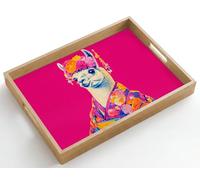 OnlyWow© Serving Platter Wooden Tray Trays For Food Decorative Breakfast