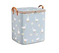 Onmargeen Clothes Storage Bins Foldable Closet Organizers,Storage Containers with Reinforced Handle Strong zippers closure,for Clothing, Blanket, Comforters, Bed Sheets, Pillows and Toys (blue-140L)