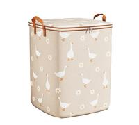 Onmargeen Clothes Storage Bins Foldable Closet Organizers,Storage Containers with Reinforced Handle Strong zippers closure,for Clothing, Blanket, Comforters, Bed Sheets, Pillows and Toys (beige-180L)