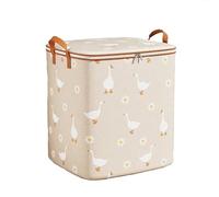 Onmargeen Clothes Storage Bins Foldable Closet Organizers,Storage Containers with Reinforced Handle Strong zippers closure,for Clothing, Blanket, Comforters, Bed Sheets, Pillows and Toys (beige-140L)