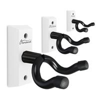 Onmiwod Guitar Wall Mount 3 Pack, White Hardwood U-Shaped Hanger Hook Stand for Acoustic, Electric Guitar, Banjo, Bass