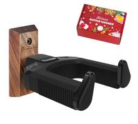 Onmiwod Guitar Wall Mount, Auto Lock Black Walnut Wood Guitar Hanger, Guitar Wall Hangers, Guitar Holder Hook Wall Stand for Classical, Acoustic, Electric Guitar, Bass, Gift for Guitar Player