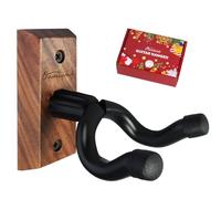 Onmiwod Guitar Wall Mount, Black Walnut Wood Guitar Hanger, U-Shaped Guitar Wall Hanger Mount, Guitar Holder Hook Stand Wall for Acoustic, Electric Guitar, Banjo, Bass, for Guitar Player Men Boy