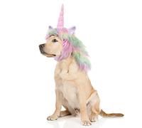 Onmygogo Funny Reideer Pet Costumes for Dog, Cute Furry Pet Wig for Halloween Christmas, Pet Clothing Accessories (Uni-corn, Size M)