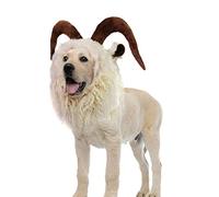 Onmygogo Funny Reideer Pet Costumes for Dog, Cute Furry Pet Wig for Halloween Christmas, Pet Clothing Accessories (Goat, M)