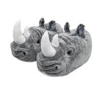 Onmygogo Fuzzy Winter Animal Slippers for Men and Women (Rhino, UK size 9-11)